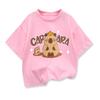 Capybara Pattern Girl T-Shirt Short Sleeve Girls' Summer Clothes Boys Girls Tops Tees Children's T-Shirt Fashion Girl Clothing