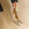 New Fashion Women's High Heels Sequins Glitter Luxury Designer Pumps Plus Size Wedding Bridal Gold Shoes Zapatos Mujer