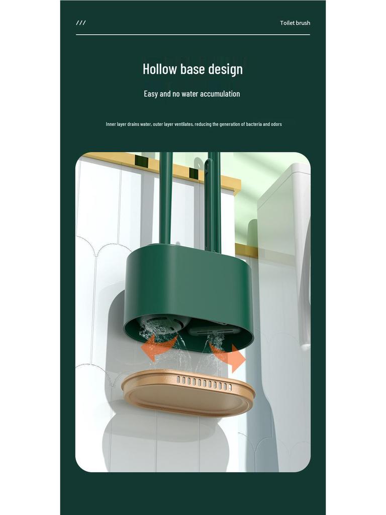 Настенный набор 3-в-1 для туалетной щетки с подставкой для слива – Щетка для чистки без мертвых зон