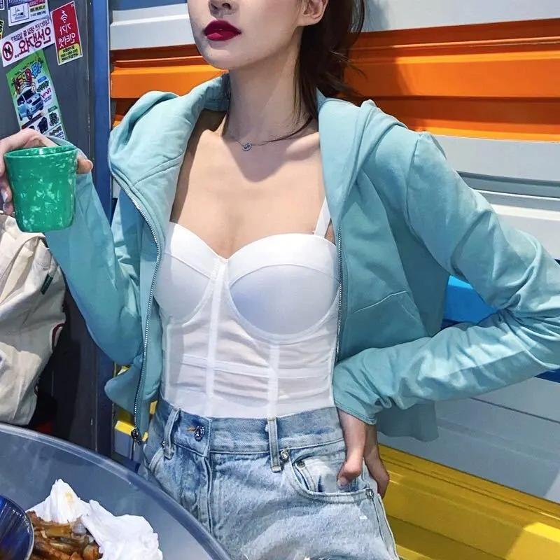 Sexy Fashion Mesh Push Up Bralet Women's Corset Bustier Bra Cropped Top Vest Plus Size Underwear Camisole