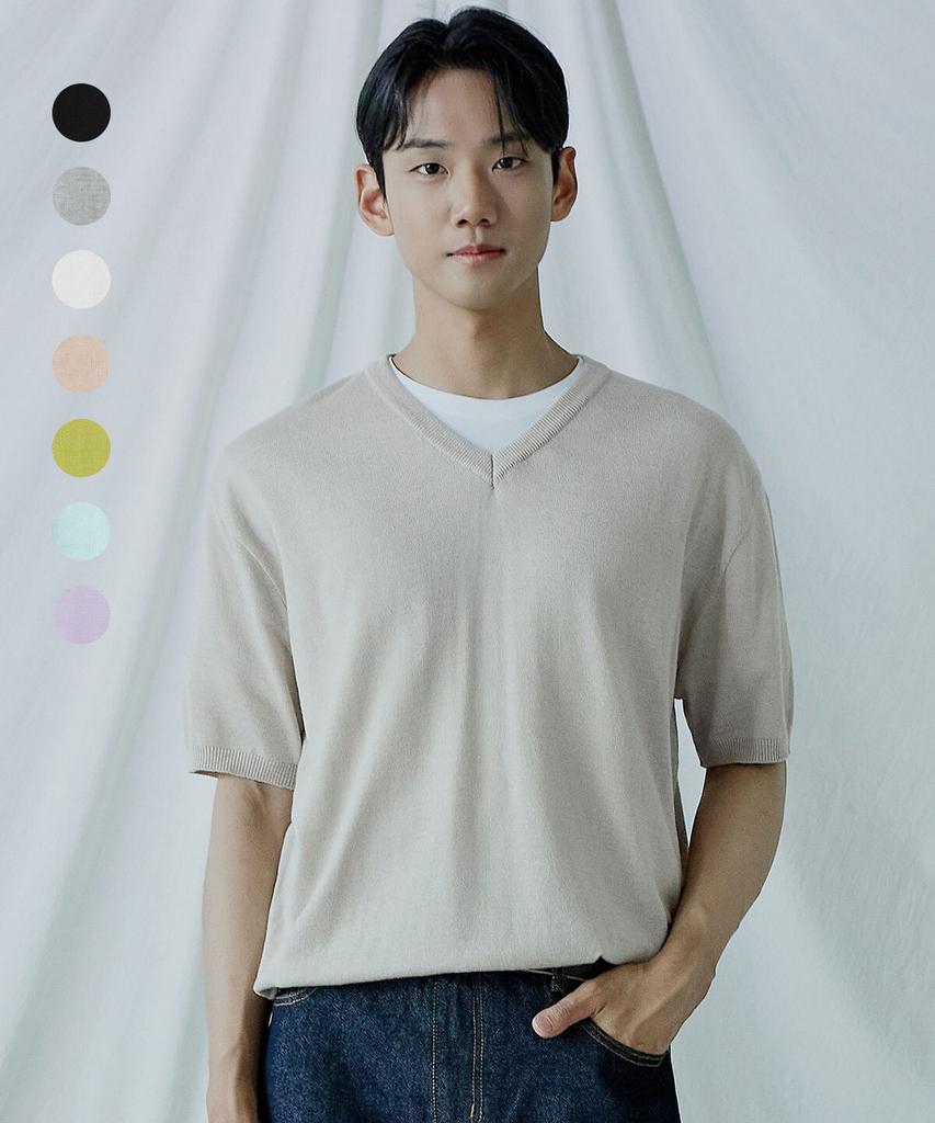 POLYGRAM Cool Touch Essential V-Neck Short Sleeve Knit - 7 Colors