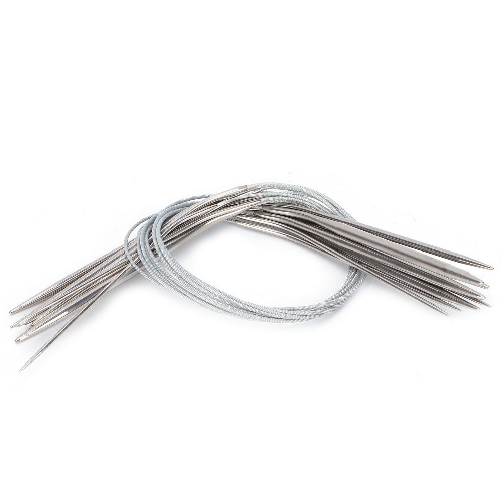 22pcs Stainless Steel Stainless Steel Needles 1.5-5mm Double Pointed Needles Weave Knitting