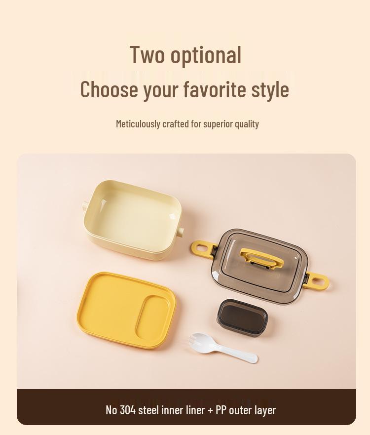 Compact Stainless Steel Bento Box - Cute, Portable, Microwave-Safe, Compartmented Lunch Container for Weight Loss Meals