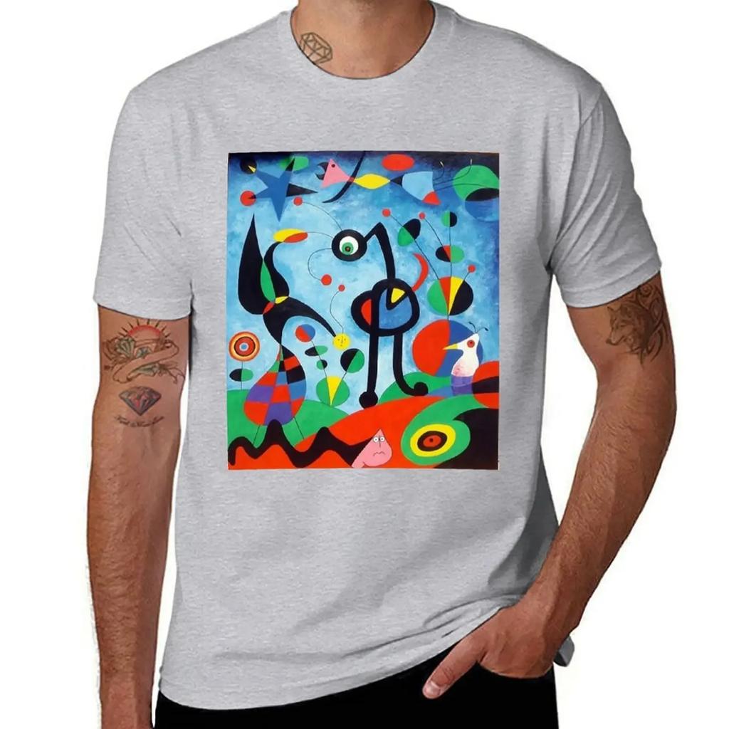 Joan Miro Garden T-Shirt blanks customs mens graphic t-shirts anime