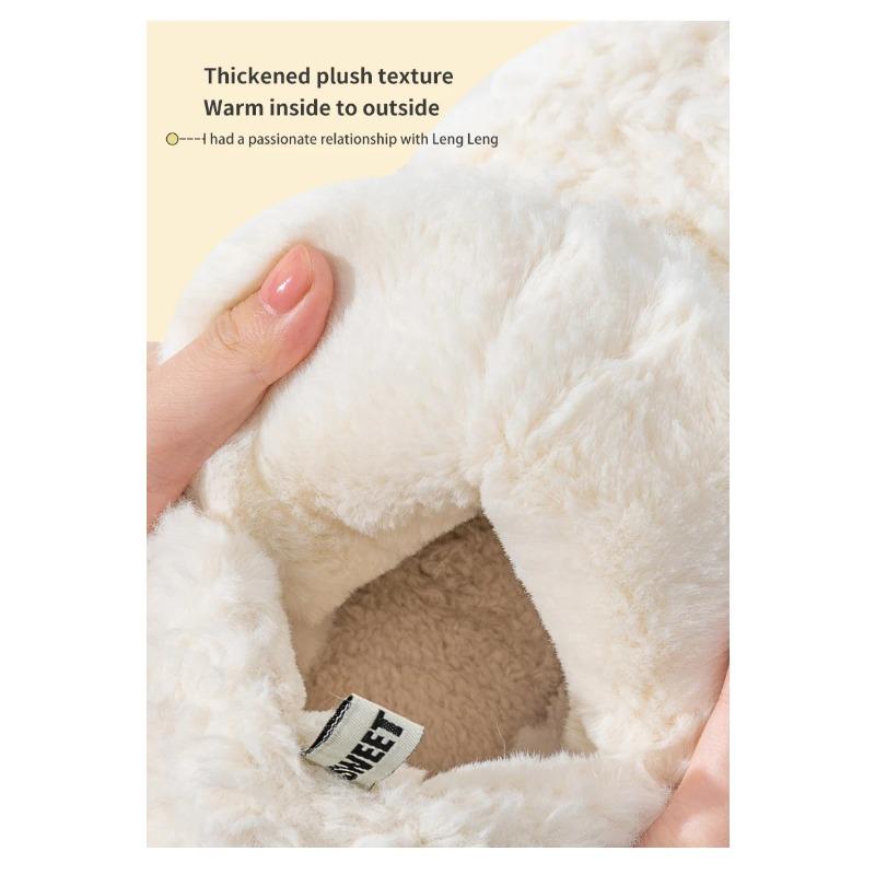 Меховые тапочки для женского домашнего использования осенью и зимой, плюшевые для дома с теплыми пятками для ношения на открытом воздухе