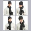 3Pcs/Set Women Winter Hat Scarf Gloves Set Solid Color Knitting Hat Long Scarf Touchscreen Gloves Set Winter Accessories