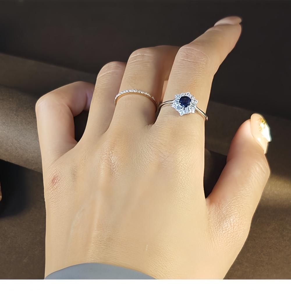 Light Luxury Sapphire Adjustable Hexagon Ring Wholesale Hot Star 925 Sterling Silver Fashion Jewelry Rings