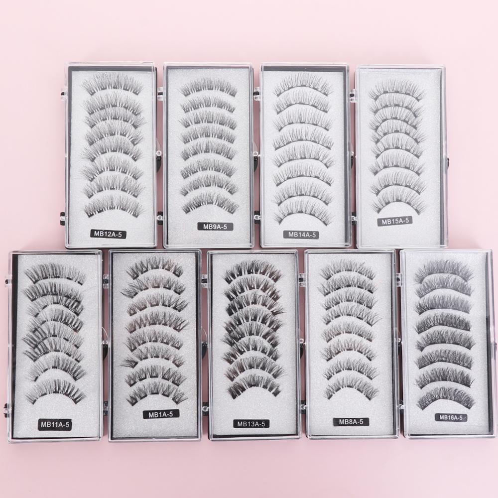 Многоразовые натуральные длинные ресницы без клея, магнитные ресницы, пять магнитов с аппликатором