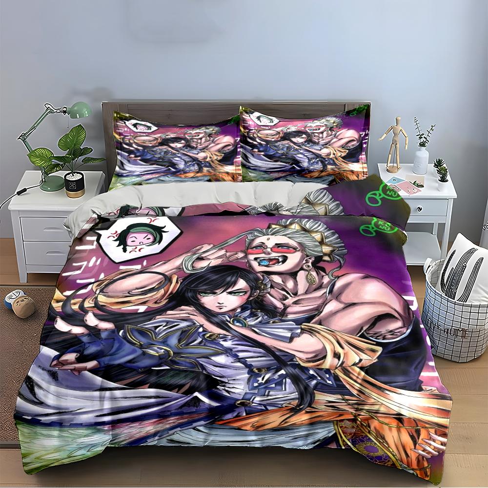 Bold Anime Characters with Stylish Outfits Bedding set (1 duvet cover, 2 pillowcases, duvet not included) sofas