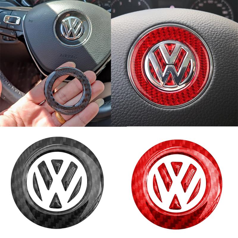 Carbon Fiber Car Steering Wheel Sticker Valve Caps For VW Volkswagen Golf 6 7 Polo CC Tiguan Passat FDGP-N854 FH9 cyhj0