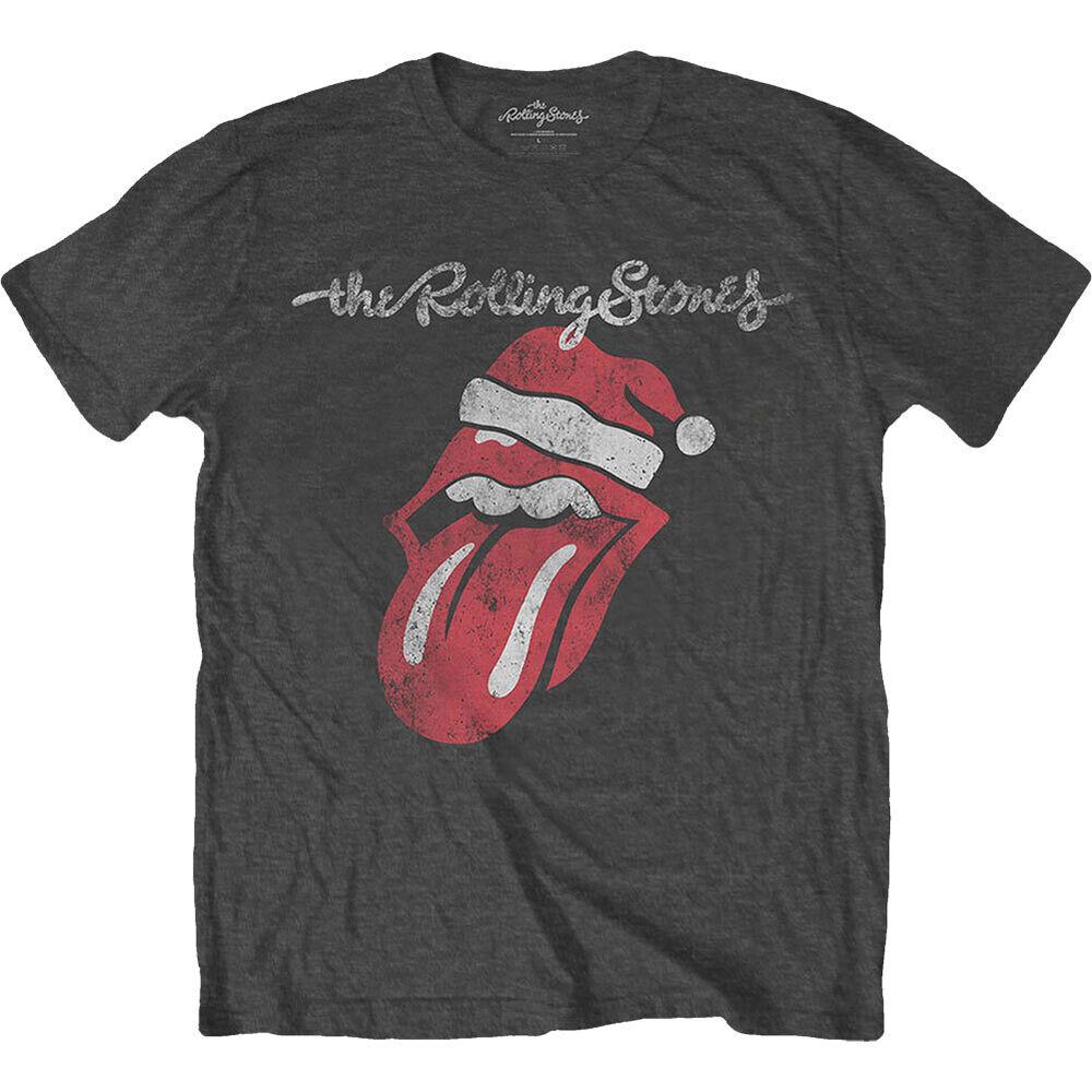 Угольная футболка унисекс Rolling Stones Santa Lick