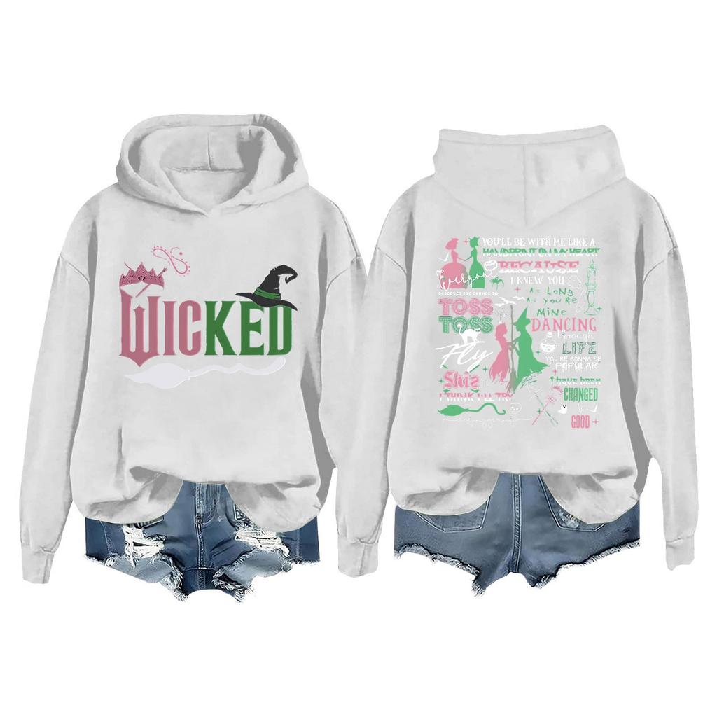 Женская повседневная толстовка с длинным рукавом и принтом Bad Witch