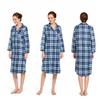 Women's Nightgown Classic Plaid Button Down Sleepshirt Cotton Long Sleeve Nightshirt Pajama Top Boyfriend Notch Collar Sleepwear