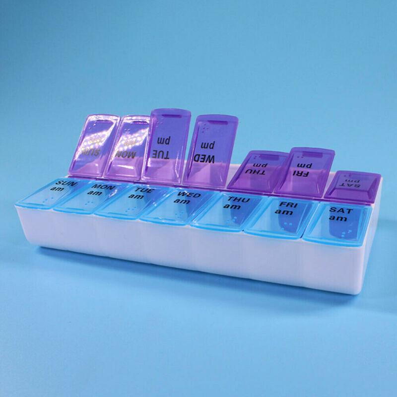 Аптечка на одну неделю. Дозатор для таблеток на 7 дней утром/вечером. Футляр для еженедельного хранения. Органайзер для планшета.