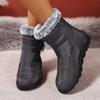 Зима 2025 Новые однотонные женские хлопковые ботинки Модные противоскользящие и износостойкие теплые и удобные зимние женские ботинки