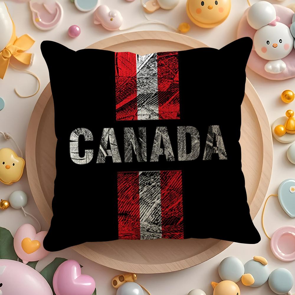 Canada Canadian Flag Ca Leaf Cushion Cover Summer Coolness Linen Fabric Double-Sided Printing Pillow Case Sofa Home Decor Gift