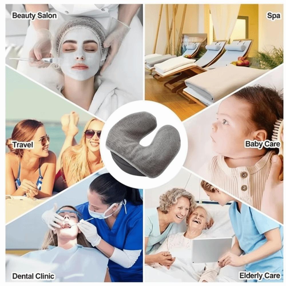 Thickened Facial Pillow Covers U-Shaped Headrest Cushion Head Pad Towels for Beauty SPA