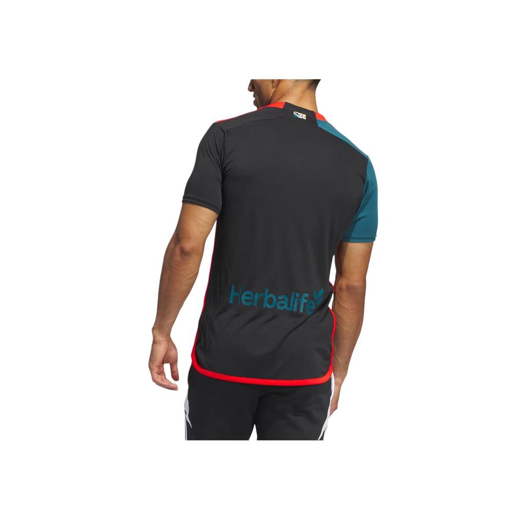 Adidas LA Galaxy SS24 Удобная футболка с круглым вырезом и коротким рукавом для фанатов, мужские футболки, черный цвет IN4290