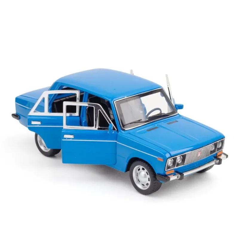 Моделирование 1:24 LADA Винтажная модель автомобиля Литье под давлением Металлические игрушки Транспортные средства Звук и свет Дети Мальчики Подарочные миниатюры Voiture