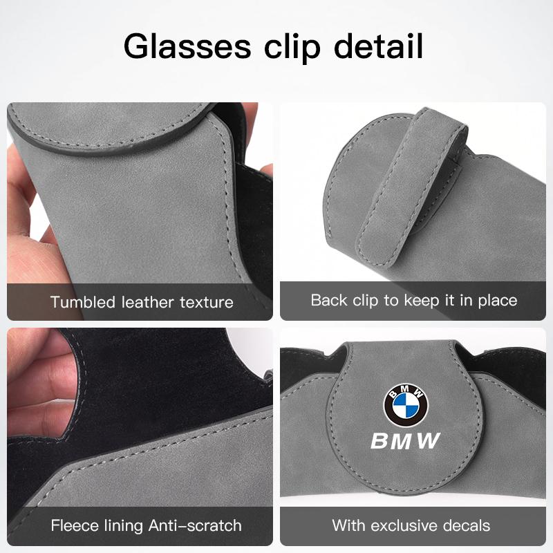 Car Glasses Storage Box Auto Sun Visor Sunglasses Storage Holders For BMW X2 X3 X5 X6 E92 GT E48 Series i3 i4 G26 M4 M5 F07 F34 QZ5