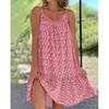 Women's Fashion Sling Dress Summer Casual Sleeveless Oversized Floral Printing Party Loose Dresses Female