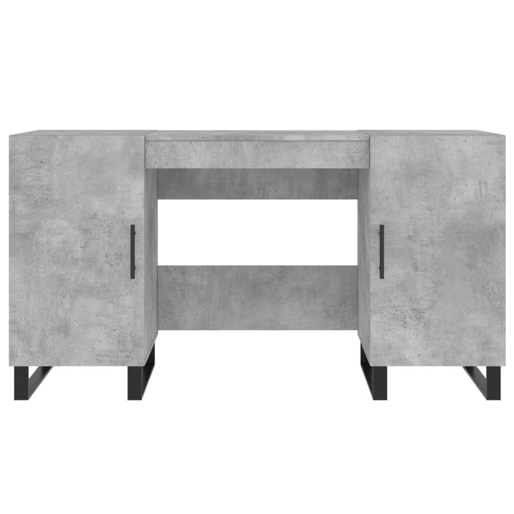Biurko, Szarość Betonu, 140X50X75 Cm, Materiał Drewnopochodny