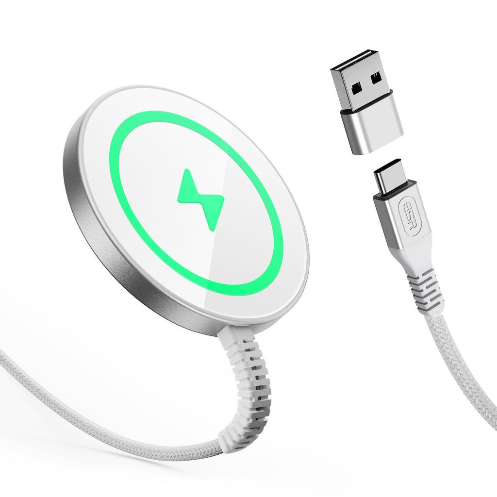 Мини беспроводное зарядное устройство 15 Вт 7,5 Вт Magsafe Charger для iPhone 15/14/13/12 Series AirPods 4/3/Pro/Pro 2 с Type-C