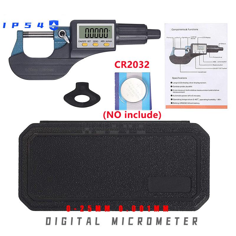 0-25mm Micron Digital Outside Micrometer Electronic Micrometer Gauge 0.001 mm Digital Caliper