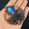 Labradorite Pendant, Handmade Gemstone 999 Copper Wire Wrapped Pendant Antique Jewelry, For Gift Silver Jewelry
