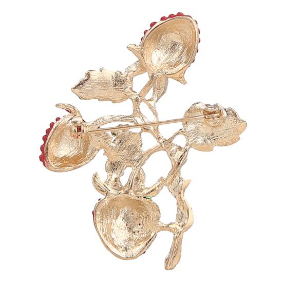 Женская брошь в форме клубники, булавка для вечернего платья, воротник, шарф, значок, подарок