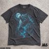 Wolf Full Moon T-Shirt, 90s Vintage Wild Life Graphic Tee, Retro Howling Wolf Nature Shirt, Aesthetic Wolf Lover Gift, Blue Galaxy Night Tee