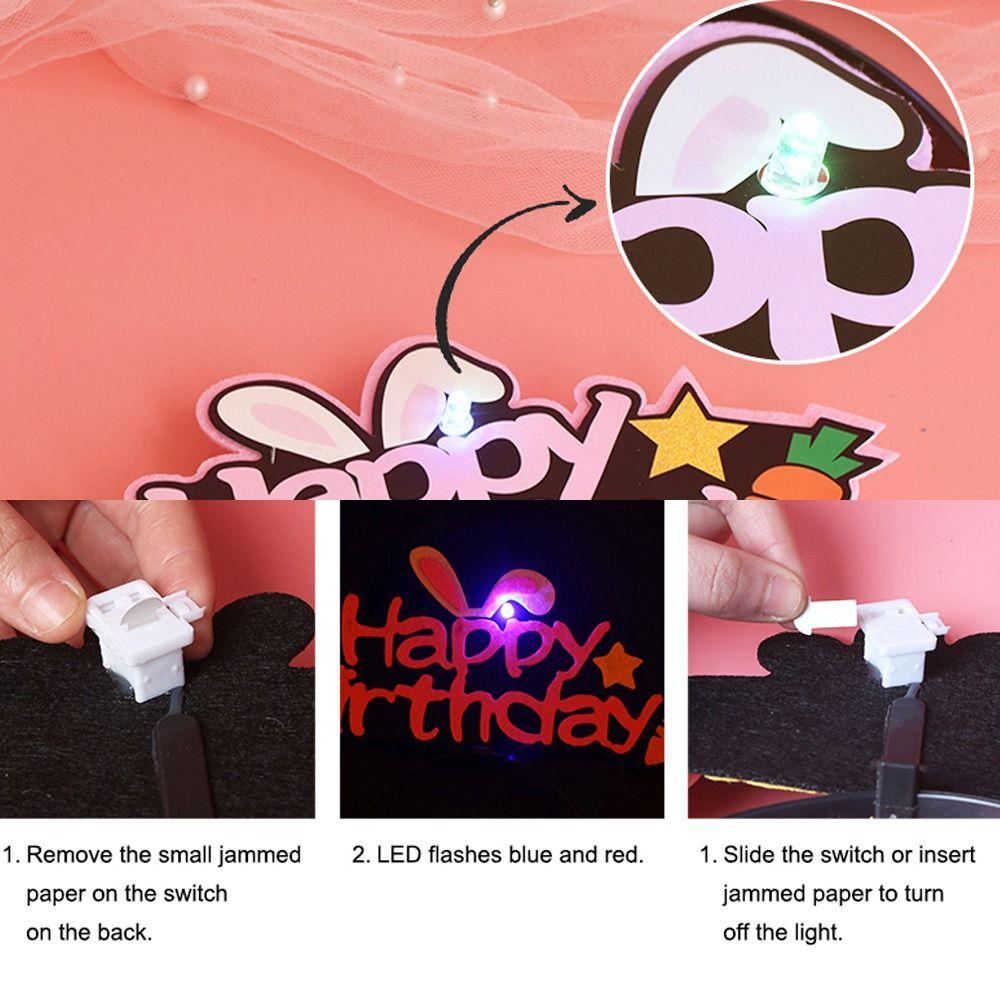 Уши кролика, звезды, буквы, светящиеся обручи для волос, корона, повязки на голову со светодиодной подсветкой, головной убор со светом на день рождения