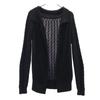 Cotton Long Sleeve Knit Cardigan 2 Black Buttonless Women Used