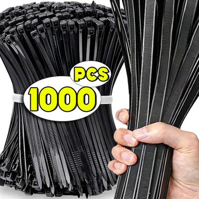 100-1000 шт. Пластиковые Нейлоновые Стяжки Кабельные Самозатягивающиеся Стяжки Шнура Ремешки Регулируемые Кабели Крепежная Петля Дом Офис Проводные Zip-стяжки