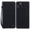 For iPhone 15 Case Lines Pattern Wallet Leather Phone Cover with Strap