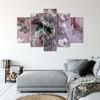 Five Piece Picture Canvas Print Abstract Heart Purple Purple