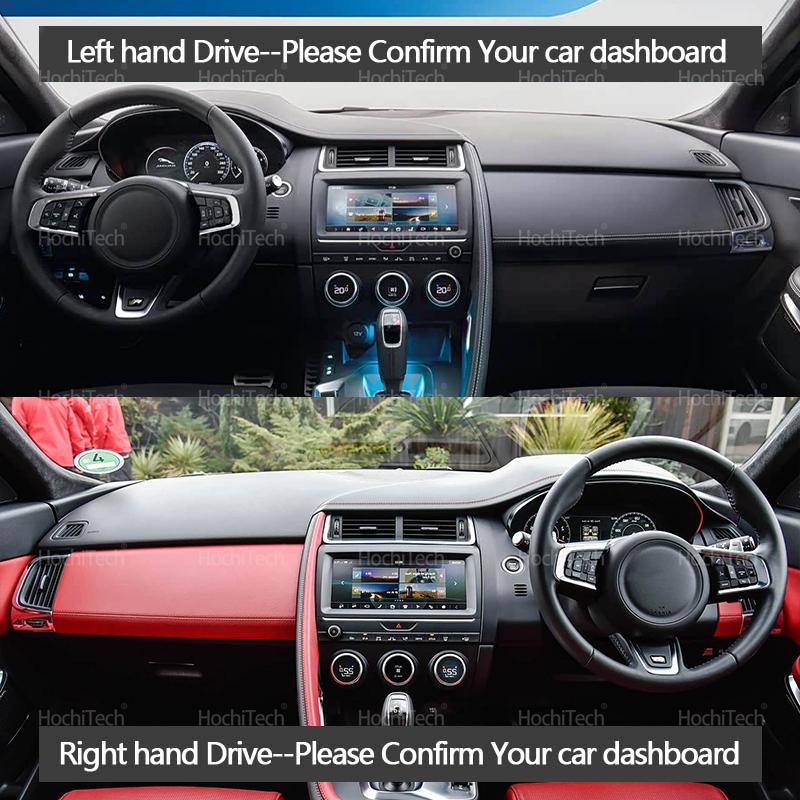 Car Dashmat Black/Brown Leather Dashboard Cover Suede Leather Dash Mat Pad Sunshade Accessories for Jaguar E-PACE 2017-