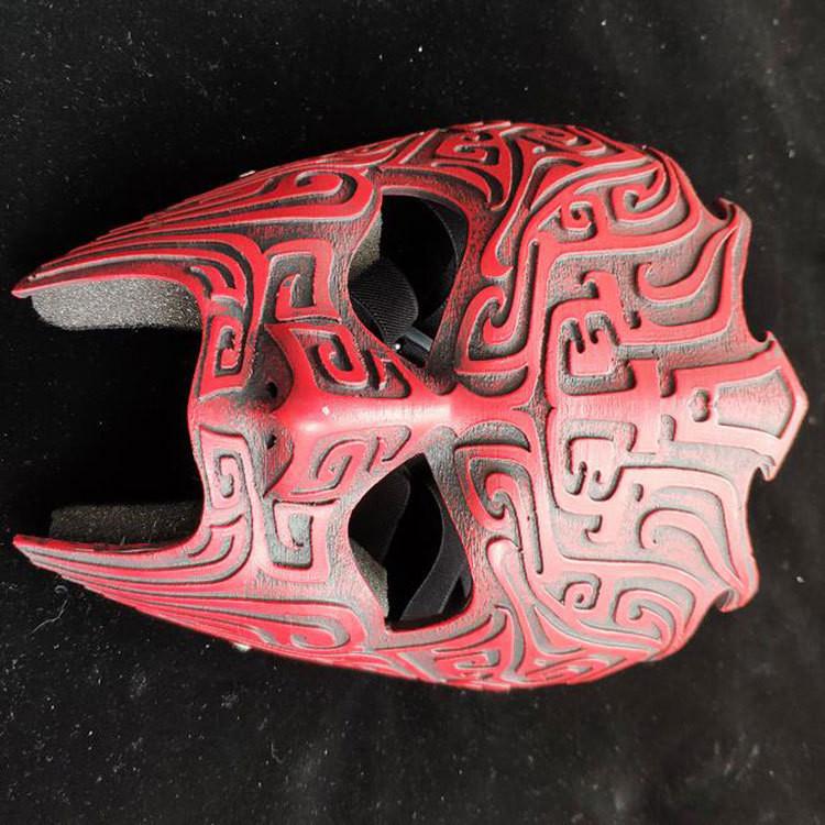 Geometric Pattern Resin Cosplay Halloween Face Mask For Party And Costume