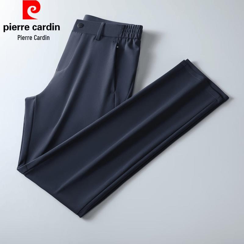 Pierre Cardin Мужские летние прямые повседневные деловые брюки из ледяного шелка