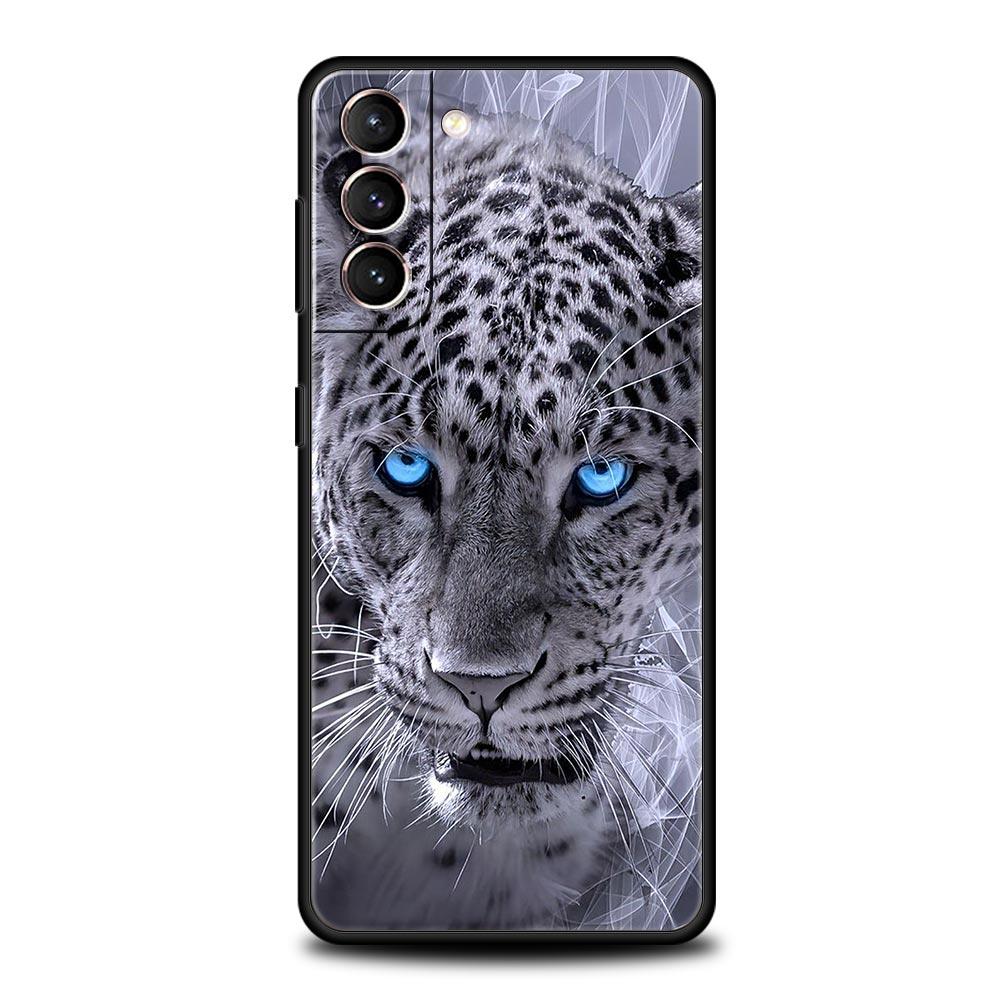 Мягкий ТПУ чехол для телефона Samsung Galaxy S25 S24 S23 S22 S21 Ultra S20 FE 5G S10 S10E Plus Тигр Волк Лев Животное Черная крышка