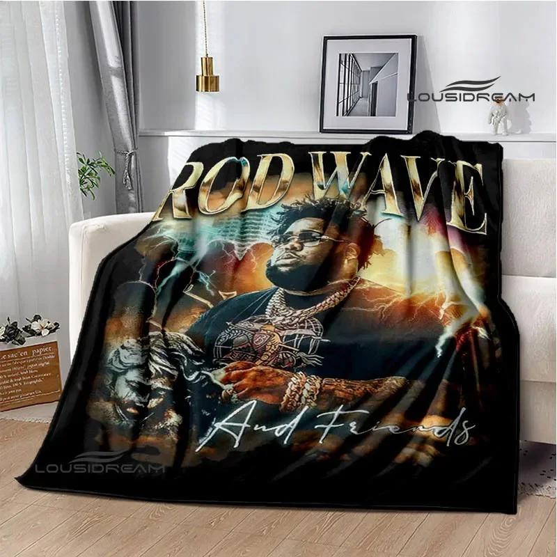 Плед с принтом рэпера Rod Wave Теплые фланелевые пледы Мягкий и удобный плед Домашний дорожный плед Постельные принадлежности Подарок на день рождения