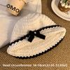 Hand-Knitted Bucket Hat 3D Bow Crochet Beanie Hat Elegant Knitted Basin Hat