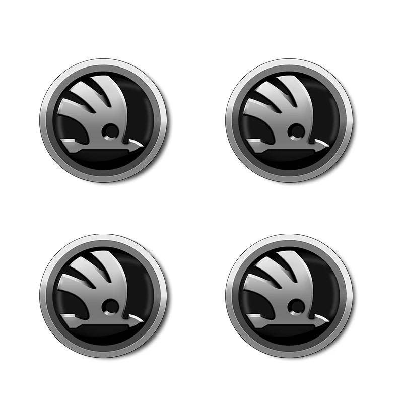 4Pcs New Car Wheel Center Hub Cap 56mm Emblem Decal Wheel Sticker For Skoda Fabia Octavia Karoq Kodiaq Kamiq Superb Rapid CitigoBP1