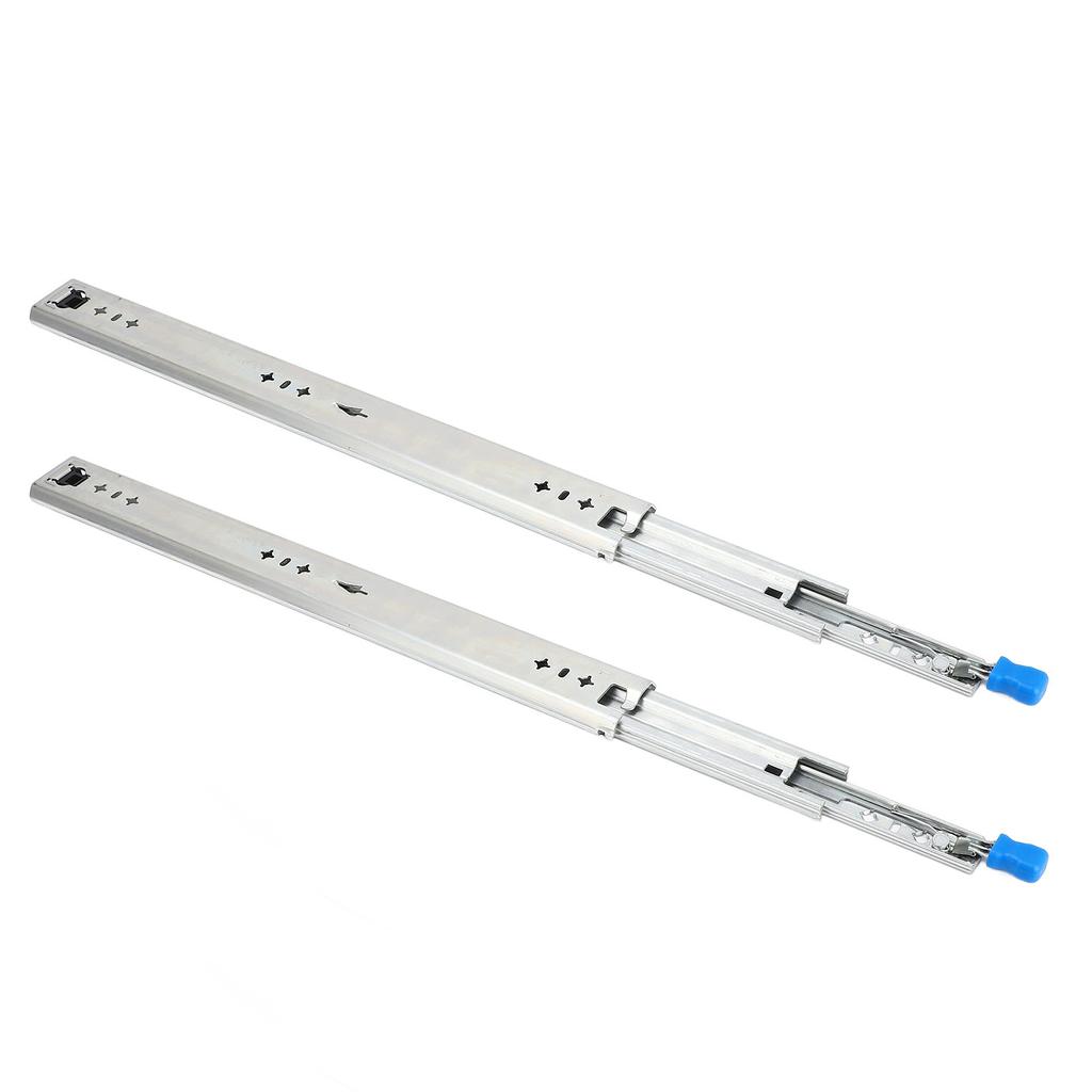 1 Pair 30in Locking Drawer Slide Cold Rolled Steel 120kg Bearing 53mm Width 3 Sections Heavy Duty Ba