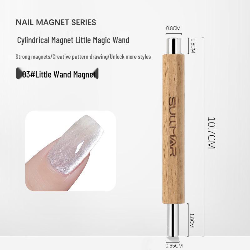 Nail Art Double-Ended Cat Eye Gel Wand with Powerful Gold Magnet
