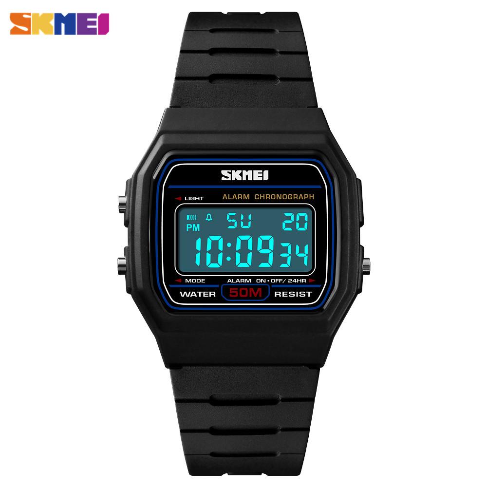Skmei Часы для пар, модный циферблат, спортивные водонепроницаемые светодиодные часы с датой недели, цифровые повседневные наручные часы