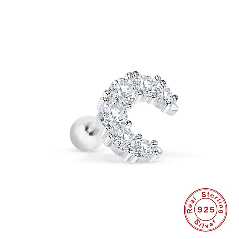 Серьги-гвоздики для пирсинга из стерлингового серебра S925, серьги-гвоздики для пирсинга, серьги-гвоздики для пирсинга, серьги-гвоздики для пирсинга из циркония, серьги-гвоздики в виде цветка, снежинки, змеи, платина