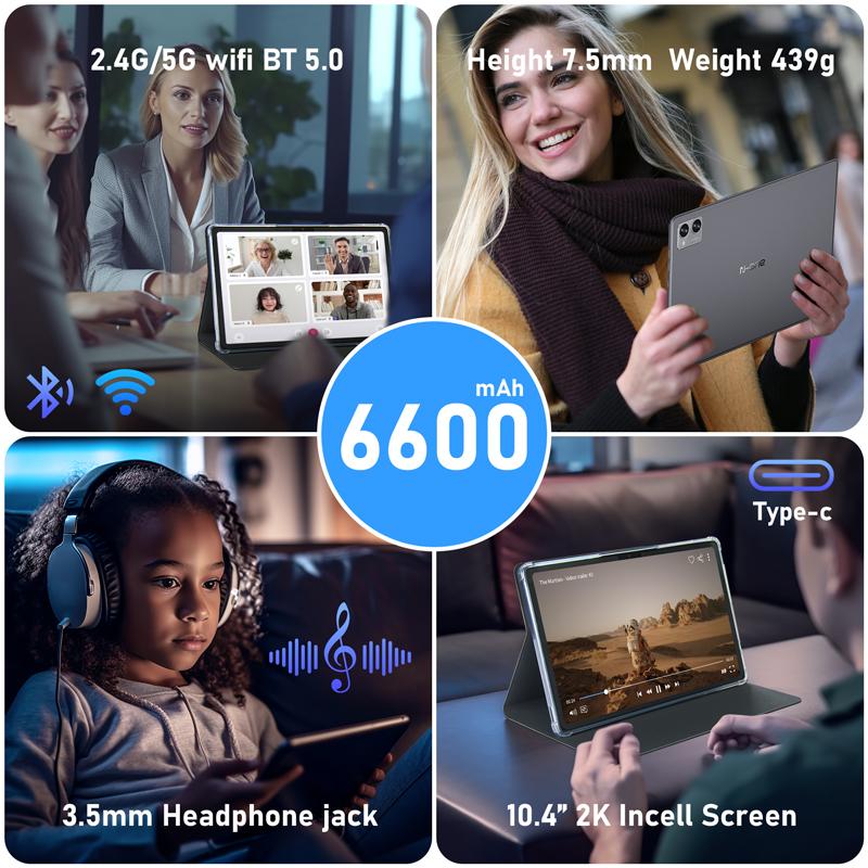 Планшет N-ONE NPad Plus Android 13 10,4 дюйма 8 ГБ ОЗУ 128 ГБ ПЗУ 2000*1200 FHD IPS MT8183 8 ядер 5 + 13-мегапиксельная камера двойной WIFI BT5.0