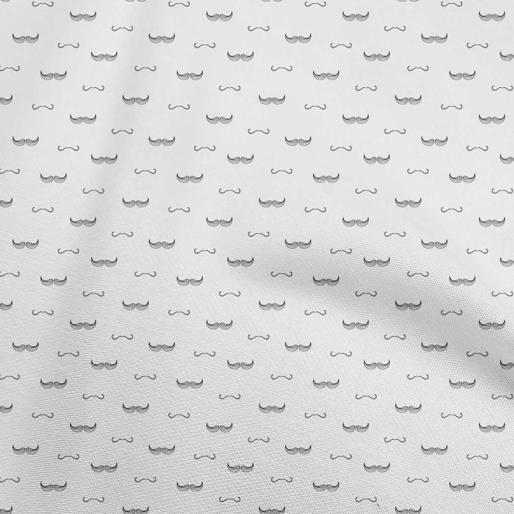 oneOone Cotton Flex Blue Fabric Moustache Craft Projects Decor Fabric Printed By The Yard 40 Inch