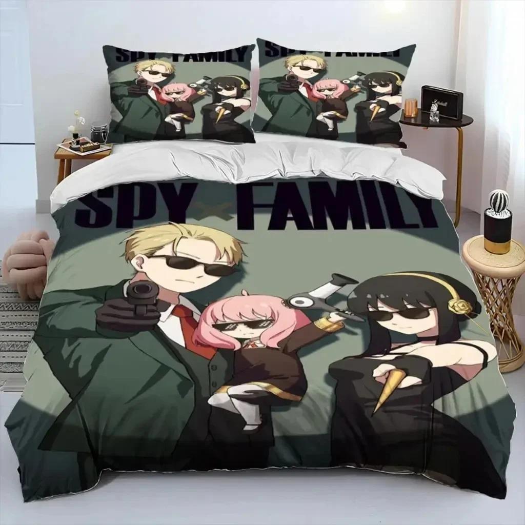 3D Печать Аниме SPY×FAMILY Комплект Постельного Белья Двуспальный Twin King Мягкое Пододеяльник Теплое Одеяло Наволочка Для Мальчиков Девочек Взрослых Спальня
